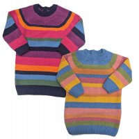 NTX001: Girls Knitted Stripe Jumper Dress (9 Months -7 Years)